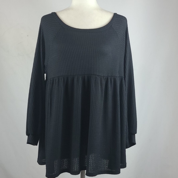 Riah Tops - Riah Peplum Thermal Top